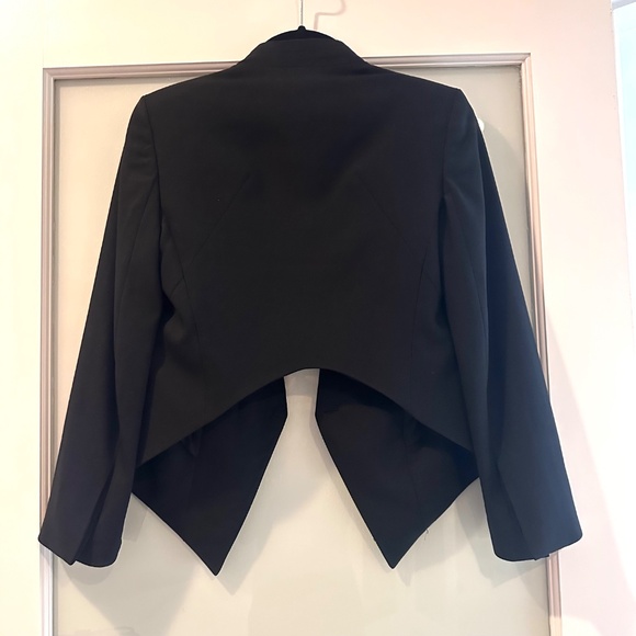 Helmut Lang Crop Wool Blend Tuxedo Blazer Size 2 - Picture 3 of 8